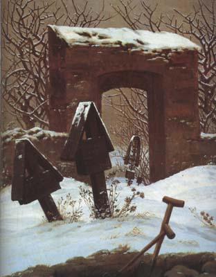 Caspar David Friedrich Cemetery in the Snow (mk10)